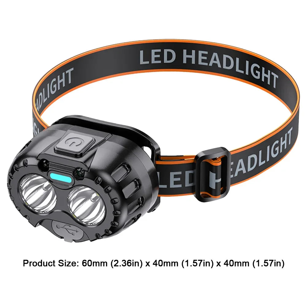 Potente linterna frontal LED IPX4 impermeable
