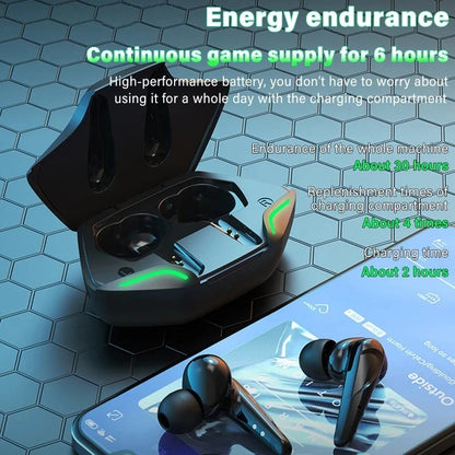 Audífonos Gaming TWS Bluetooth 5.0 — Inalámbricos, IPX4, Cancelación de Ruido