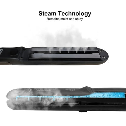 Plancha de vapor profesional de cerámica para alisar el cabello