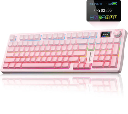 Teclado Mecánico Inalámbrico AULA S98 Pro – RGB, Hot-Swap, Pantalla TFT, Tri-modo, 4000mAh