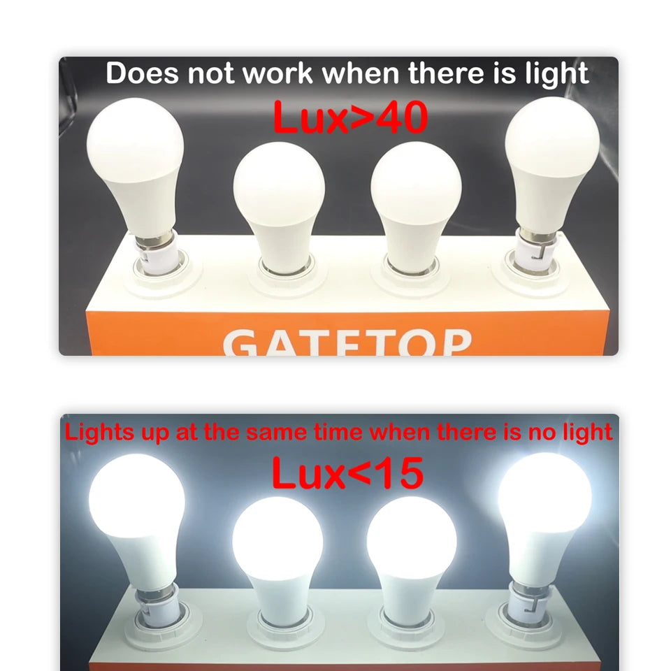Foco LED con Sensor lámpara inteligente encendido automático / LED Sensor Bulb Smart Lamp Auto On-Off