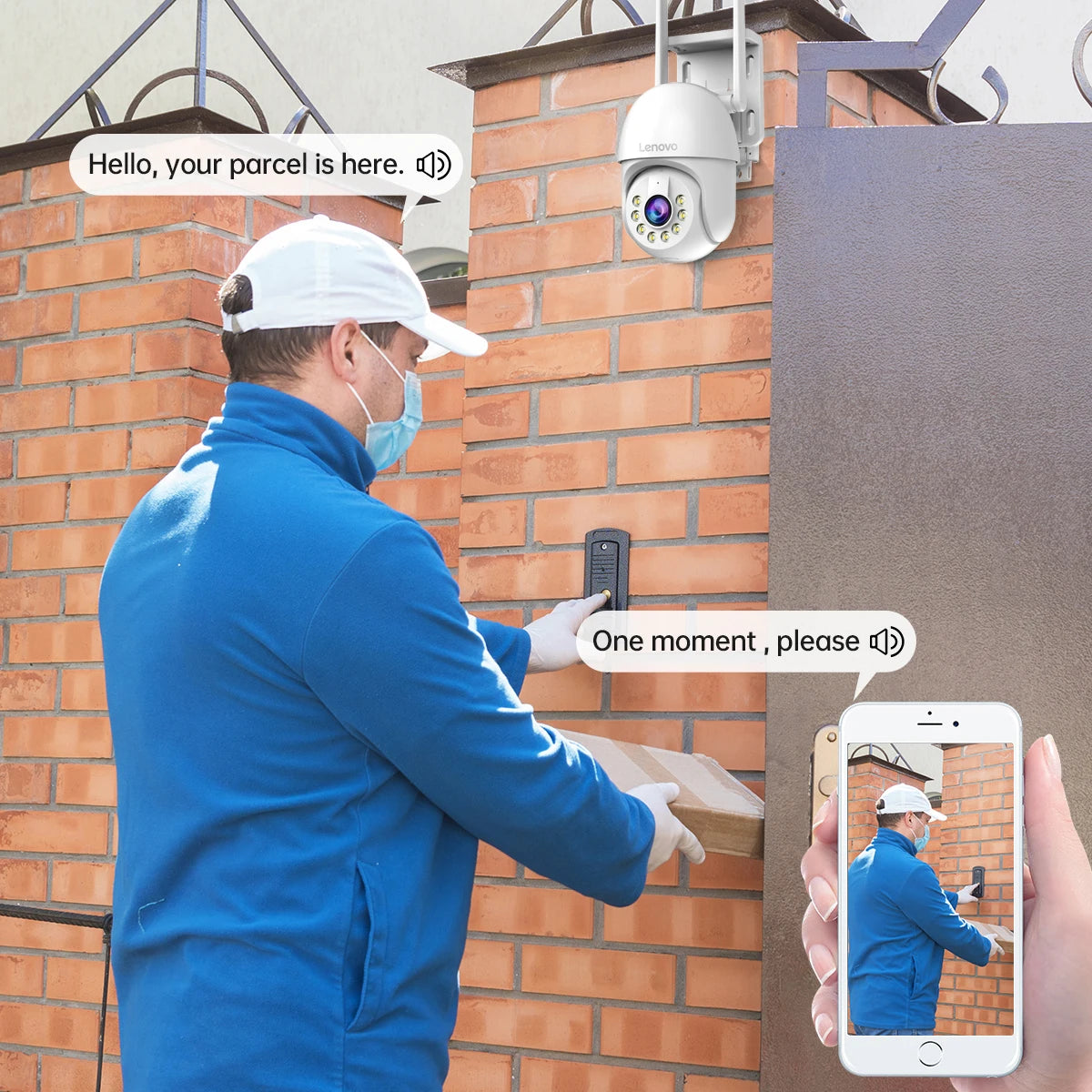 Cámara  videovigilancia de seguridad Lenovo 5MP Wifi inteligente