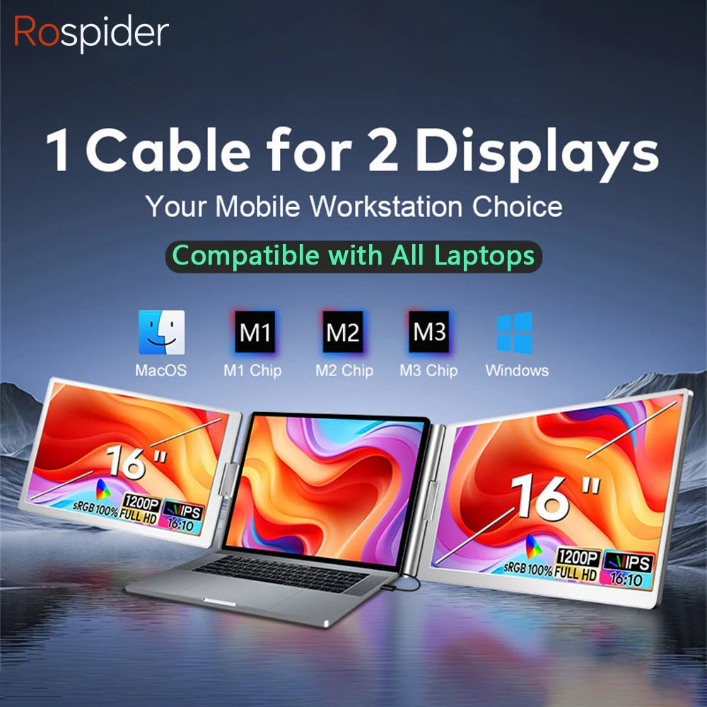 Pantalla dual Monitor portátil extendido / Dual Screen Display Extended Portable Monitor