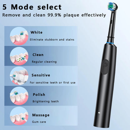 Cepillo de dientes eléctrico recargable de 4 cabezales