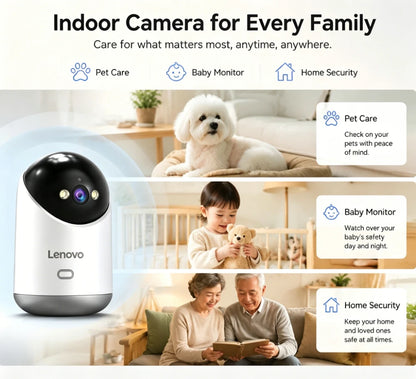 Cámara de Vigilancia Lenovo 5MP WiFi — Interior con Visión Nocturna
