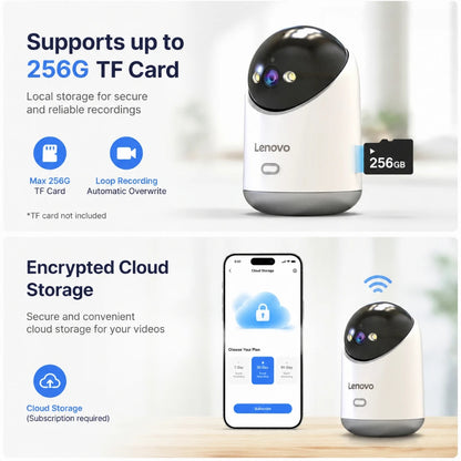 Cámara de Vigilancia Lenovo 5MP WiFi — Interior con Visión Nocturna