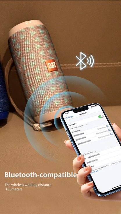 Bocina Bluetooth Portátil T&G TG117 – TWS, Resistente al Agua IPX5, Radio FM, Lector TF