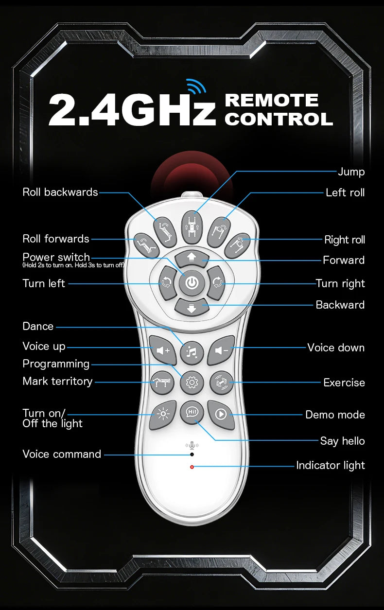 Perro Robot RC Inteligente — Comandos de Voz, Baile, Programable, 50m Control