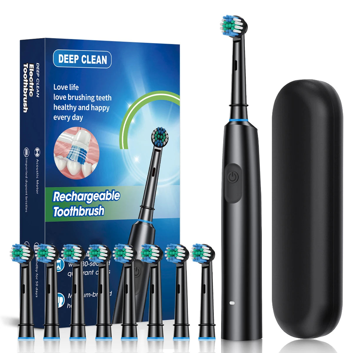 Cepillo de dientes eléctrico recargable de 4 cabezales