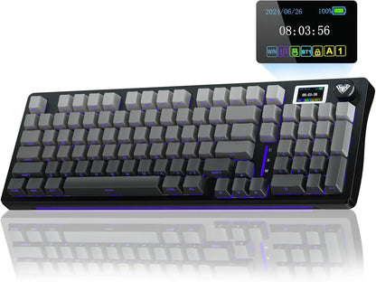 Teclado Mecánico Inalámbrico AULA S98 Pro – RGB, Hot-Swap, Pantalla TFT, Tri-modo, 4000mAh