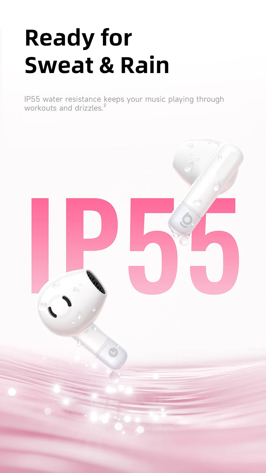 Audífonos Baseus Bass BS2 Lite TWS — Bluetooth 6.0, IP55, 40H, ENC IA