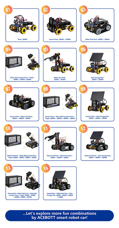 Kit de coche Robot inteligente ESP32 para proyecto de programación Arduino