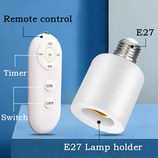 Socket E27 con Control Remoto Inalámbrico y Temporizador – 60W, 110V-220V, AXUS
