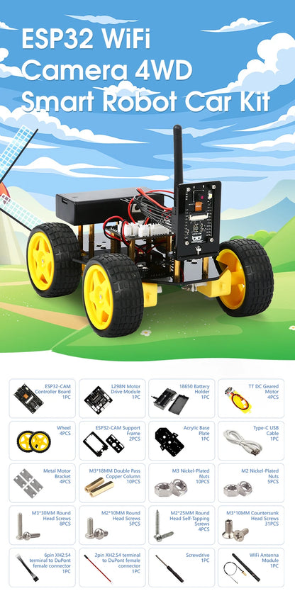 Kit de coche Robot inteligente ESP32 para proyecto de programación Arduino