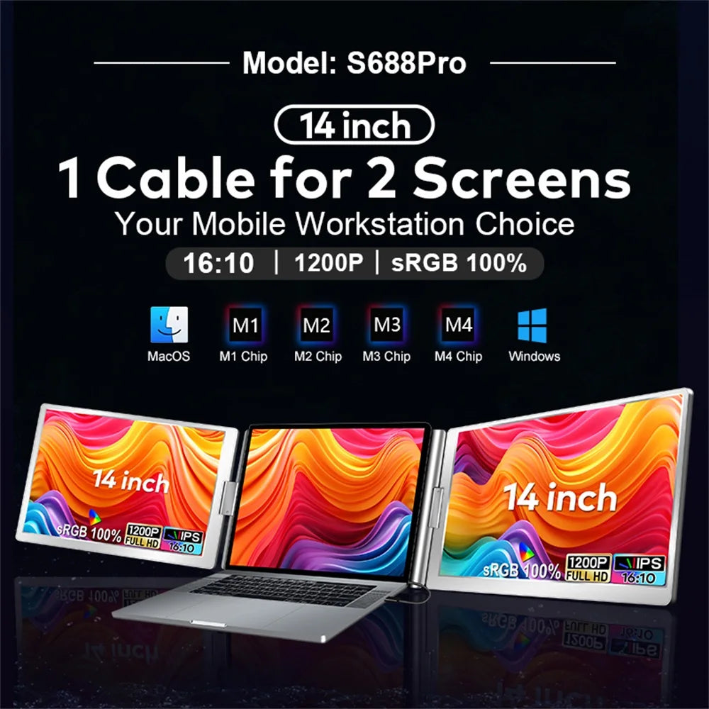 Pantalla dual Monitor portátil extendido / Dual Screen Display Extended Portable Monitor