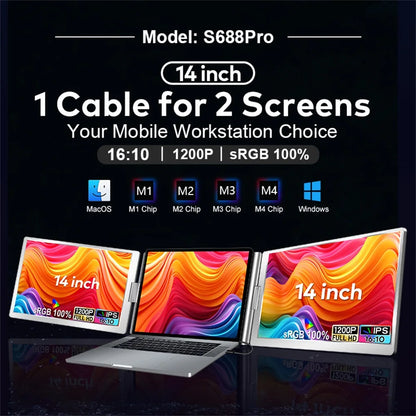 Pantalla dual Monitor portátil extendido / Dual Screen Display Extended Portable Monitor