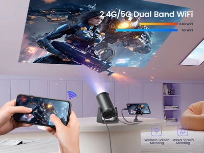 Mini proyector portátil con 270° soporte giratorio/  Home Projector Portable