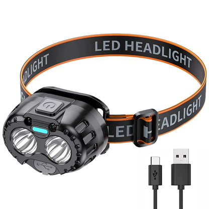 Potente linterna frontal LED IPX4 impermeable