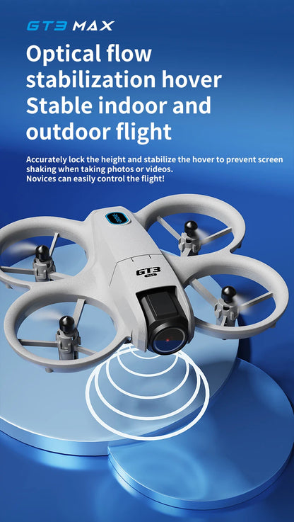 GT3 Mini Drone Brushle Quadcopter RC Drone with Professional 8K Dual Camera FPV Screen Remote Control Foldable Airplane Toy Gift