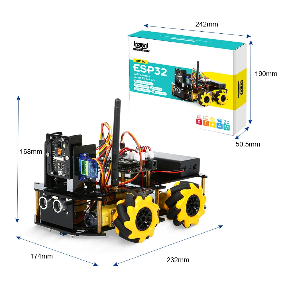 Kit de coche Robot inteligente ESP32 para proyecto de programación Arduino