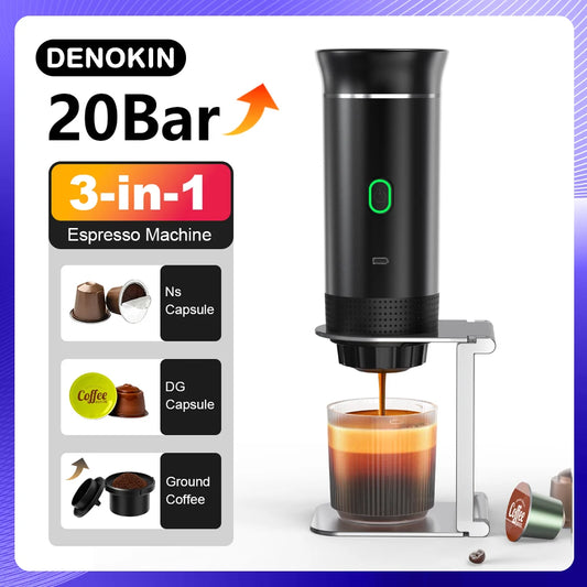 Cafetera Espresso portátil  inalámbrica para coche cápsula 3 en 1