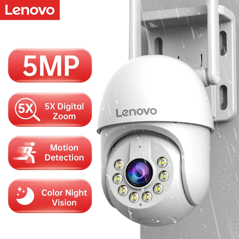 Cámara  videovigilancia de seguridad Lenovo 5MP Wifi inteligente