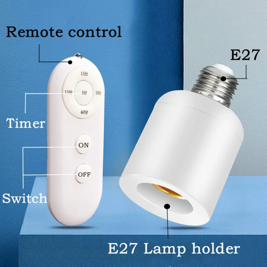 Socket E27 con Control Remoto Inalámbrico y Temporizador – 60W, 110V-220V, AXUS