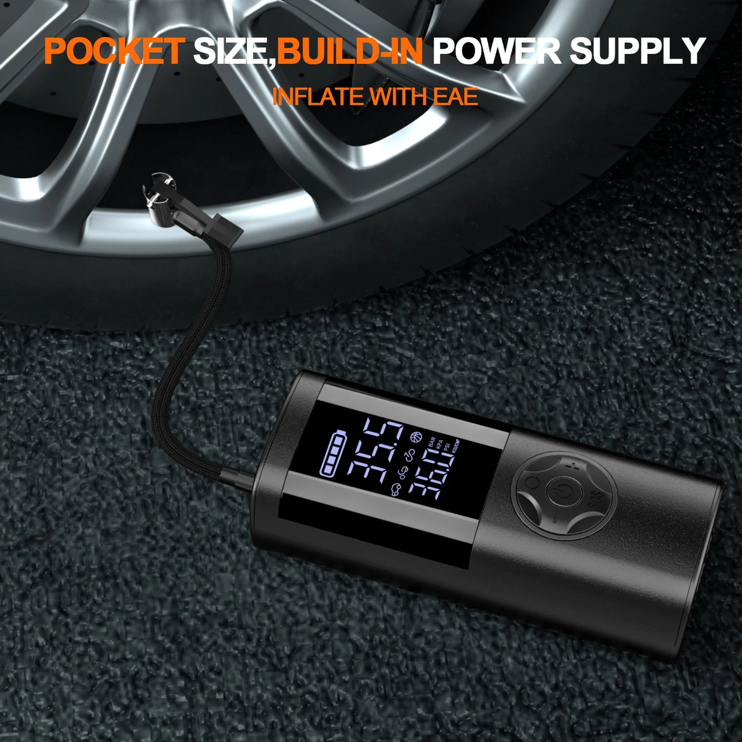 Inflador de neumáticos de coche inalámbrico portátil / Cordless Car Tire Inflator Portable Air Compressor
