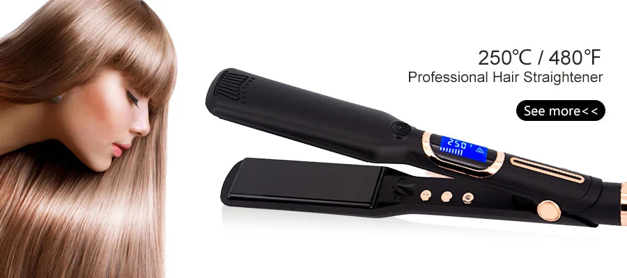 Plancha de vapor profesional de cerámica para alisar el cabello