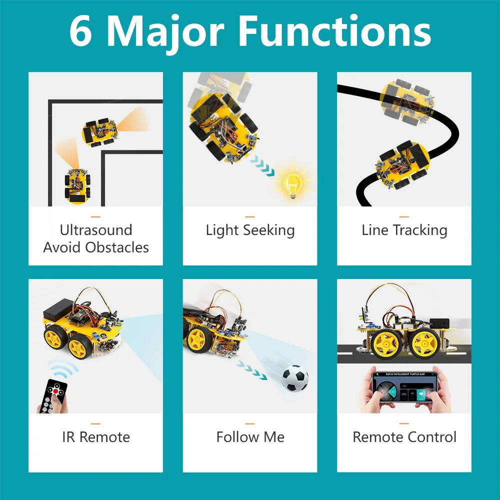 Kit de coche Robot inteligente ESP32 para proyecto de programación Arduino