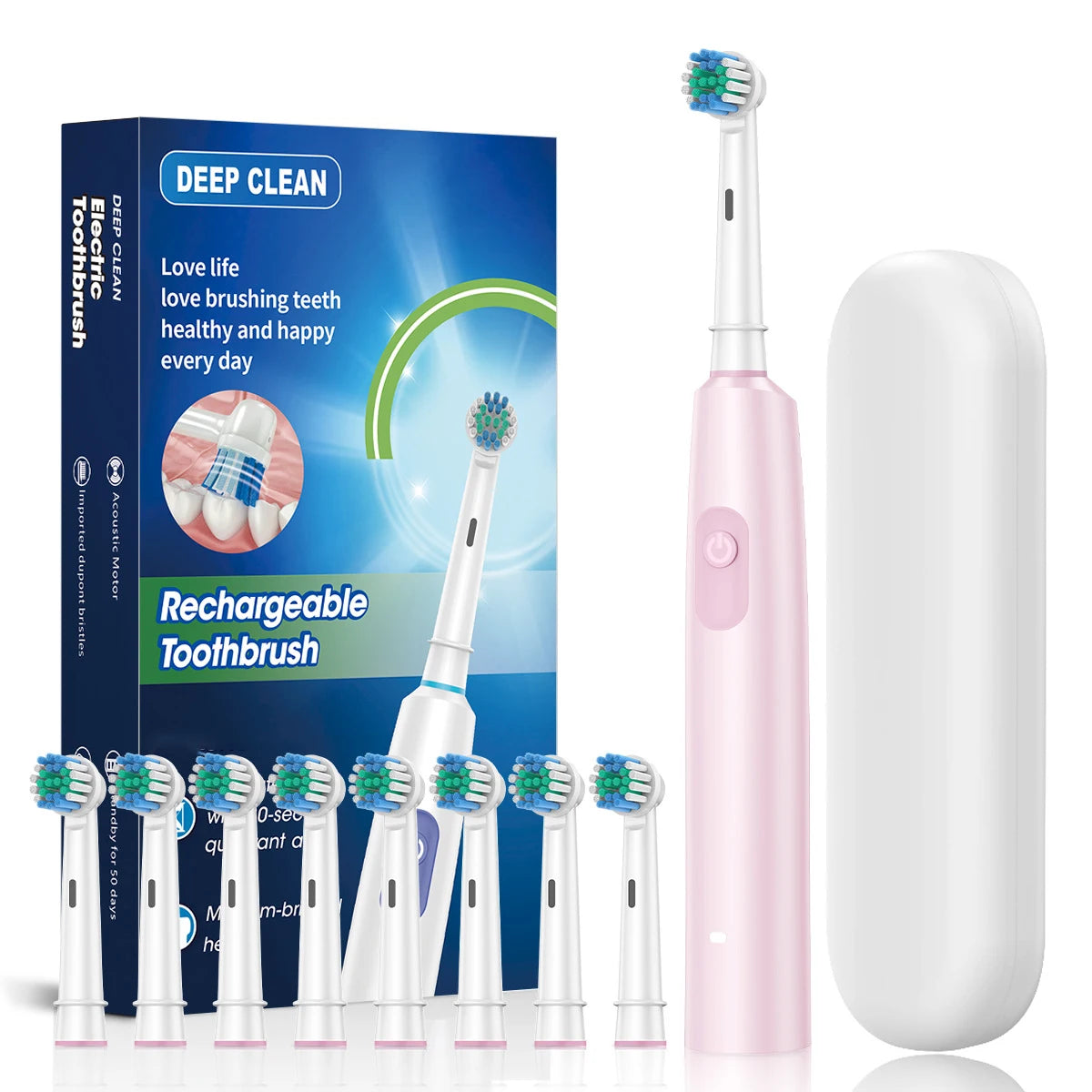 Cepillo de dientes eléctrico recargable de 4 cabezales