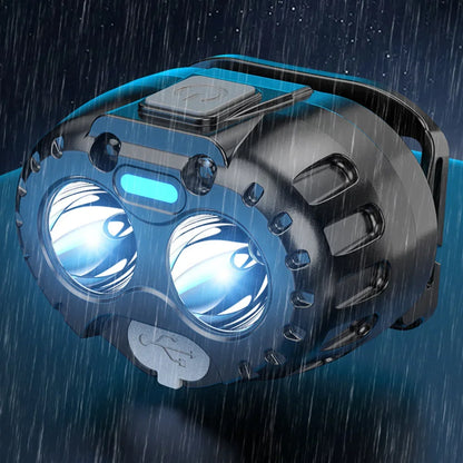 Potente linterna frontal LED IPX4 impermeable