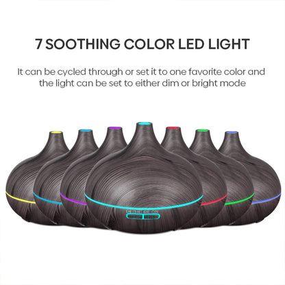 Disfusor de aromaterapia con control remoto-  Aromatherapy Essential Oil Diffuser Wood Air Humidifier