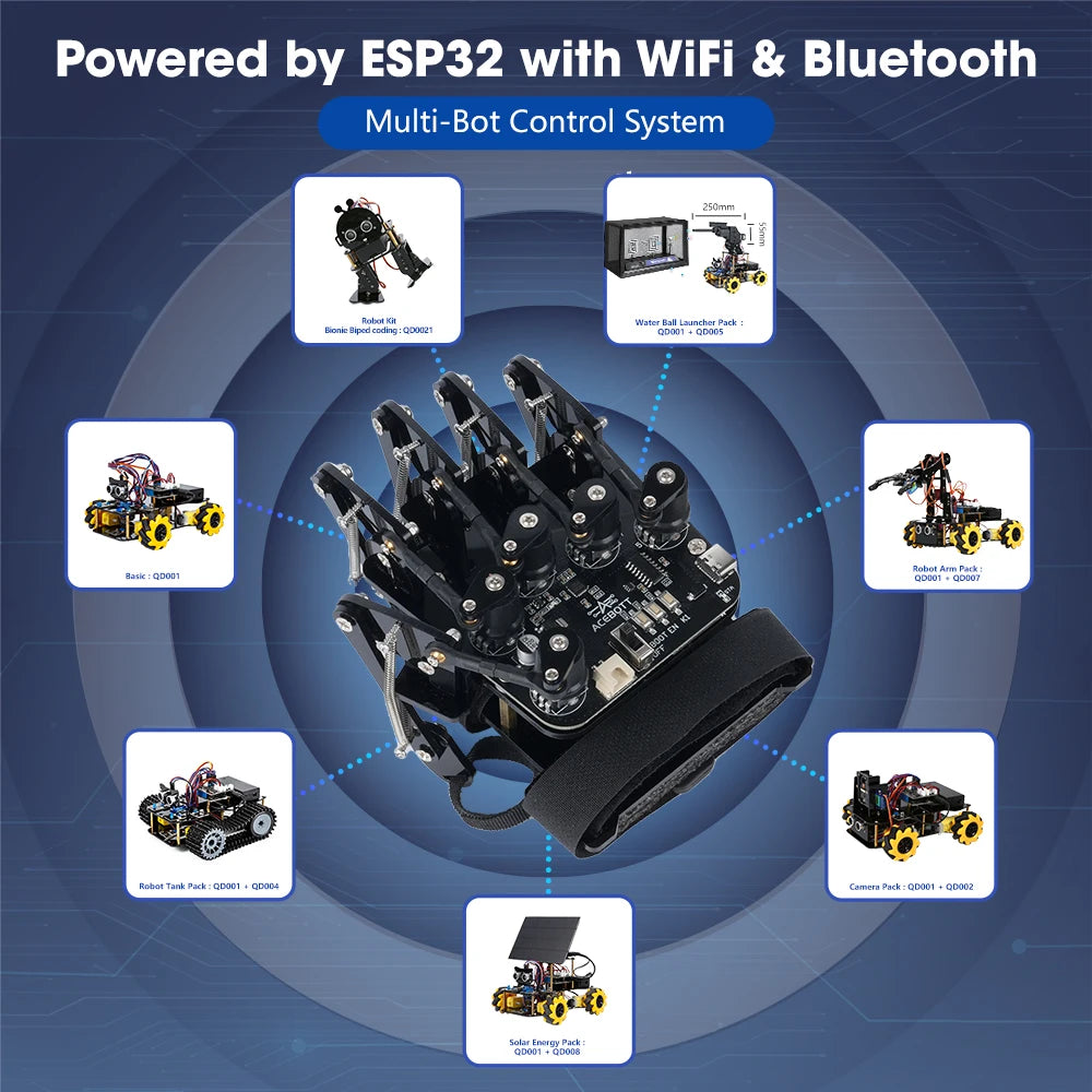 ACEBOTT Guante de detección de movimiento Kit de coche robot para kit Arduino
