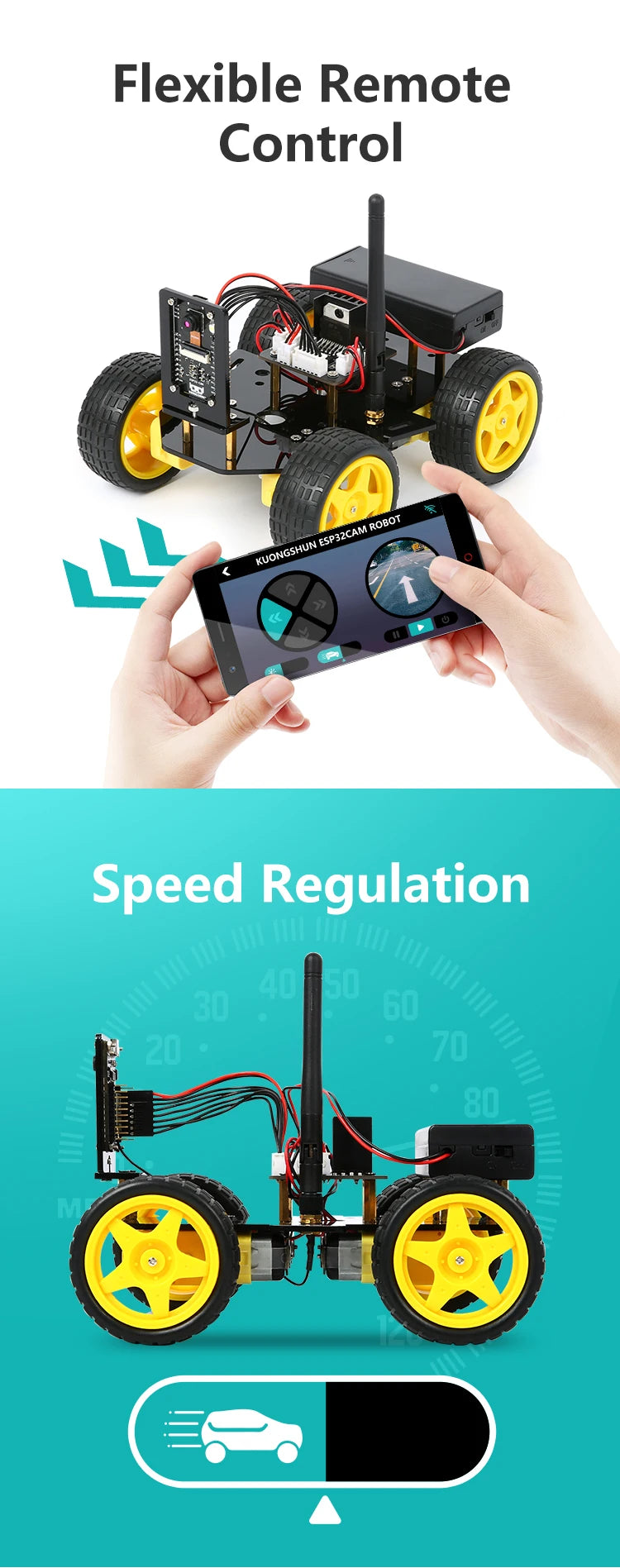 Kit de coche Robot inteligente ESP32 para proyecto de programación Arduino