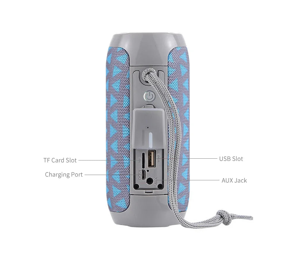 Bocina Bluetooth Portátil T&G TG117 – TWS, Resistente al Agua IPX5, Radio FM, Lector TF