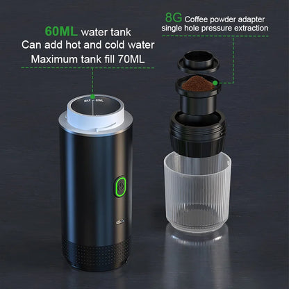 Cafetera Espresso portátil  inalámbrica para coche cápsula 3 en 1