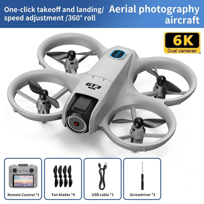 GT3 Mini Drone Brushle Quadcopter RC Drone with Professional 8K Dual Camera FPV Screen Remote Control Foldable Airplane Toy Gift