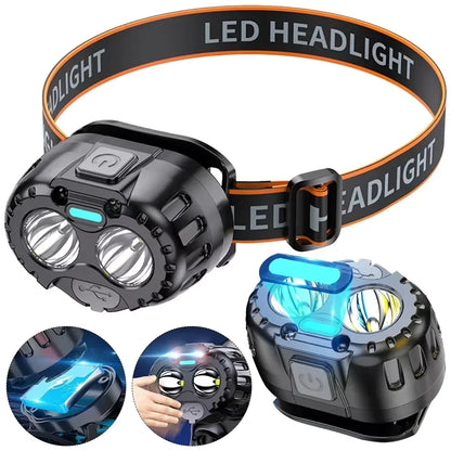 Potente linterna frontal LED IPX4 impermeable