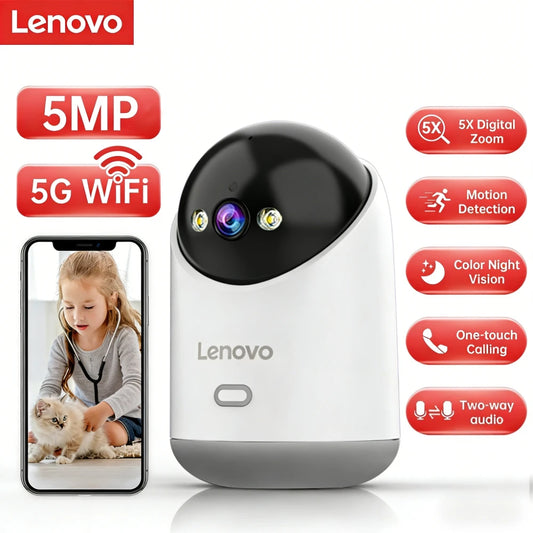 Cámara de Vigilancia Lenovo 5MP WiFi — Interior con Visión Nocturna
