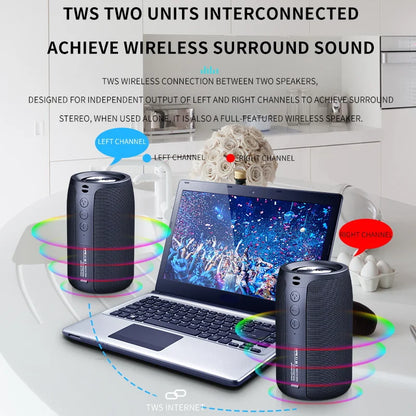 Bocina Bluetooth Portátil ZEALOT S32 – Subwoofer Inalámbrico, Resistente al Agua IPX6, Batería 1800mAh