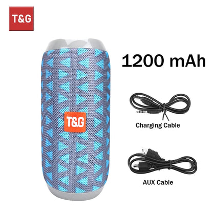 Bocina Bluetooth Portátil T&G TG117 – TWS, Resistente al Agua IPX5, Radio FM, Lector TF