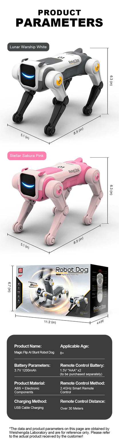 Perro Robot RC Inteligente — Comandos de Voz, Baile, Programable, 50m Control