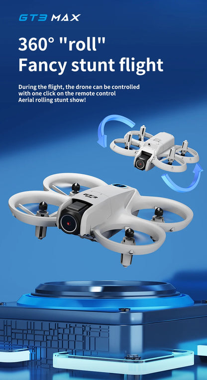 GT3 Mini Drone Brushle Quadcopter RC Drone with Professional 8K Dual Camera FPV Screen Remote Control Foldable Airplane Toy Gift