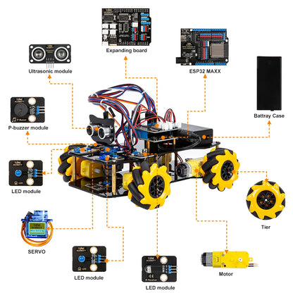 Kit de coche Robot inteligente ESP32 para proyecto de programación Arduino