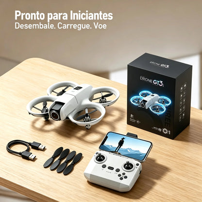 GT3 Mini Drone Brushle Quadcopter RC Drone with Professional 8K Dual Camera FPV Screen Remote Control Foldable Airplane Toy Gift
