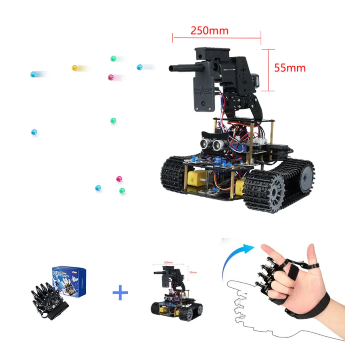 ACEBOTT Guante de detección de movimiento Kit de coche robot para kit Arduino