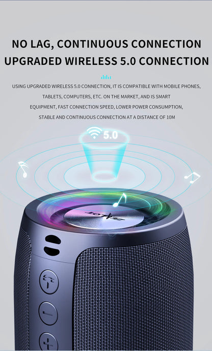 Bocina Bluetooth Portátil ZEALOT S32 – Subwoofer Inalámbrico, Resistente al Agua IPX6, Batería 1800mAh