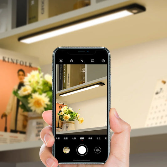 Barra de Luz LED con Sensor de Movimiento — Recargable USB, Cocina y Armario
