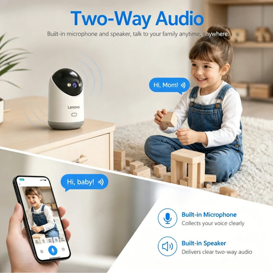 Cámara de Vigilancia Lenovo 5MP WiFi — Interior con Visión Nocturna